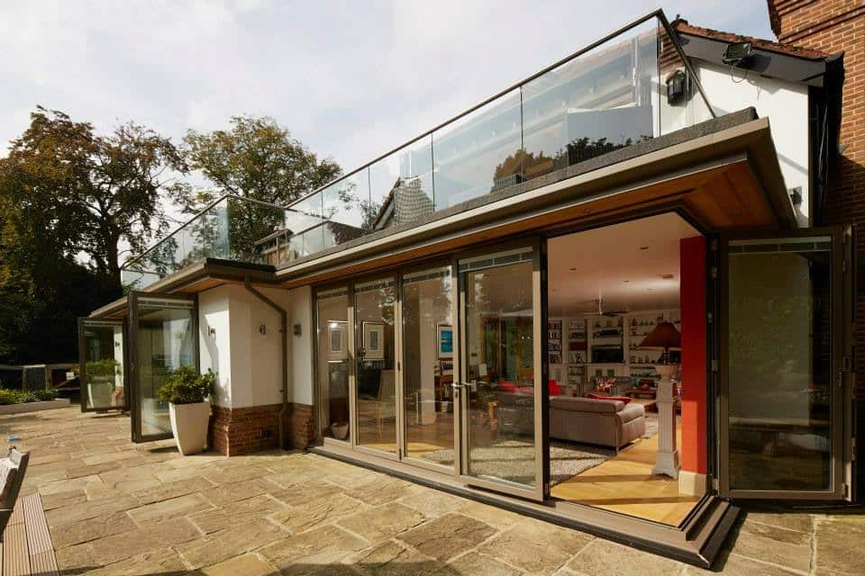 bifolding doors with a low threshold