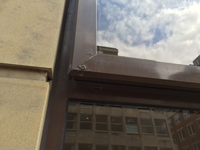 corroded aluminium window