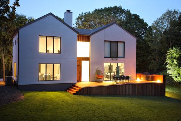 deceuninck aluminium windows fitted in a double gable modern home