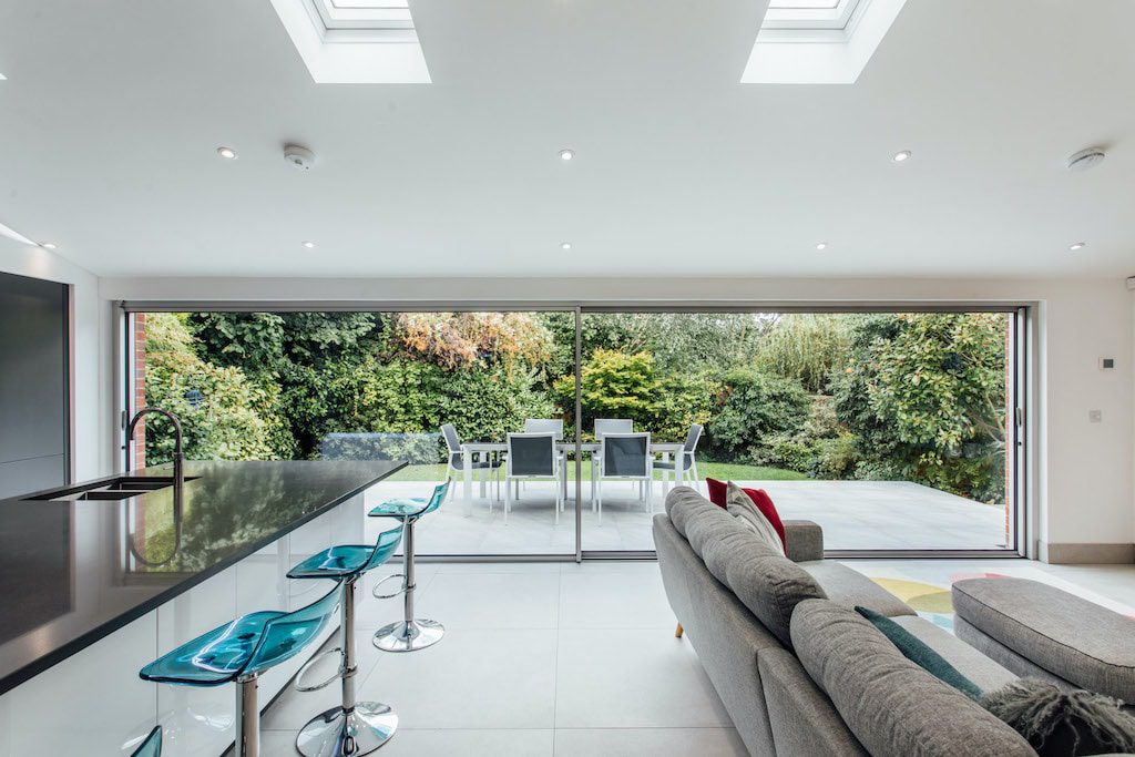 solarlux cero sliding doors in a new extension