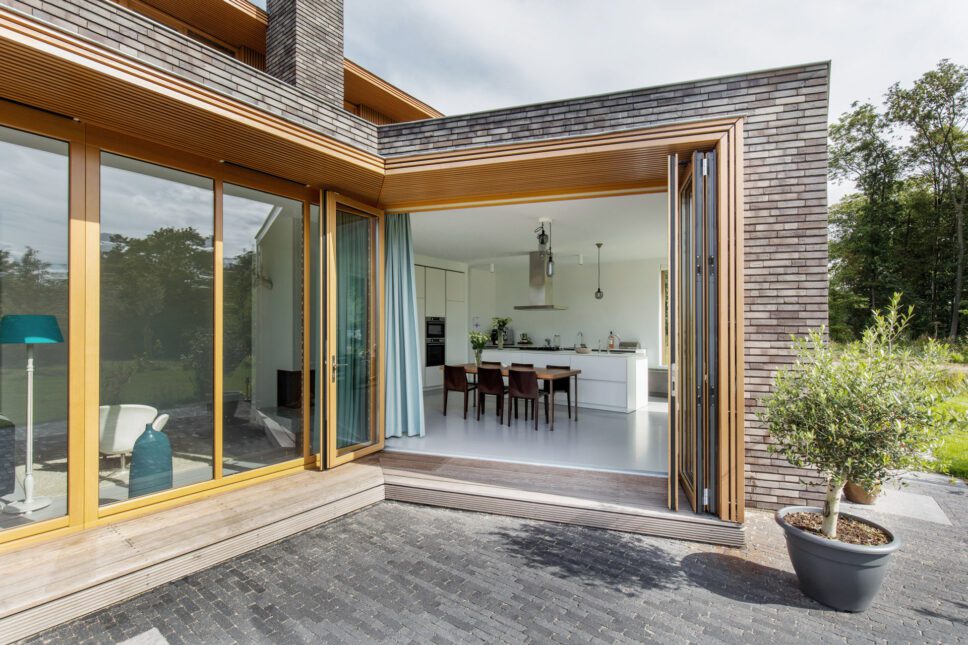 solarlux hybrid patio doors in a german house