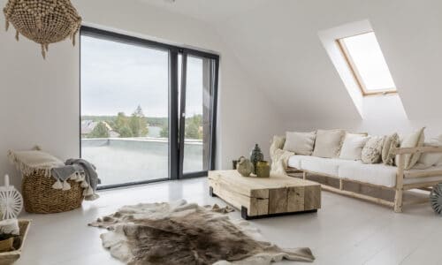 tilt and turn aluminium windows designs in a bedroom