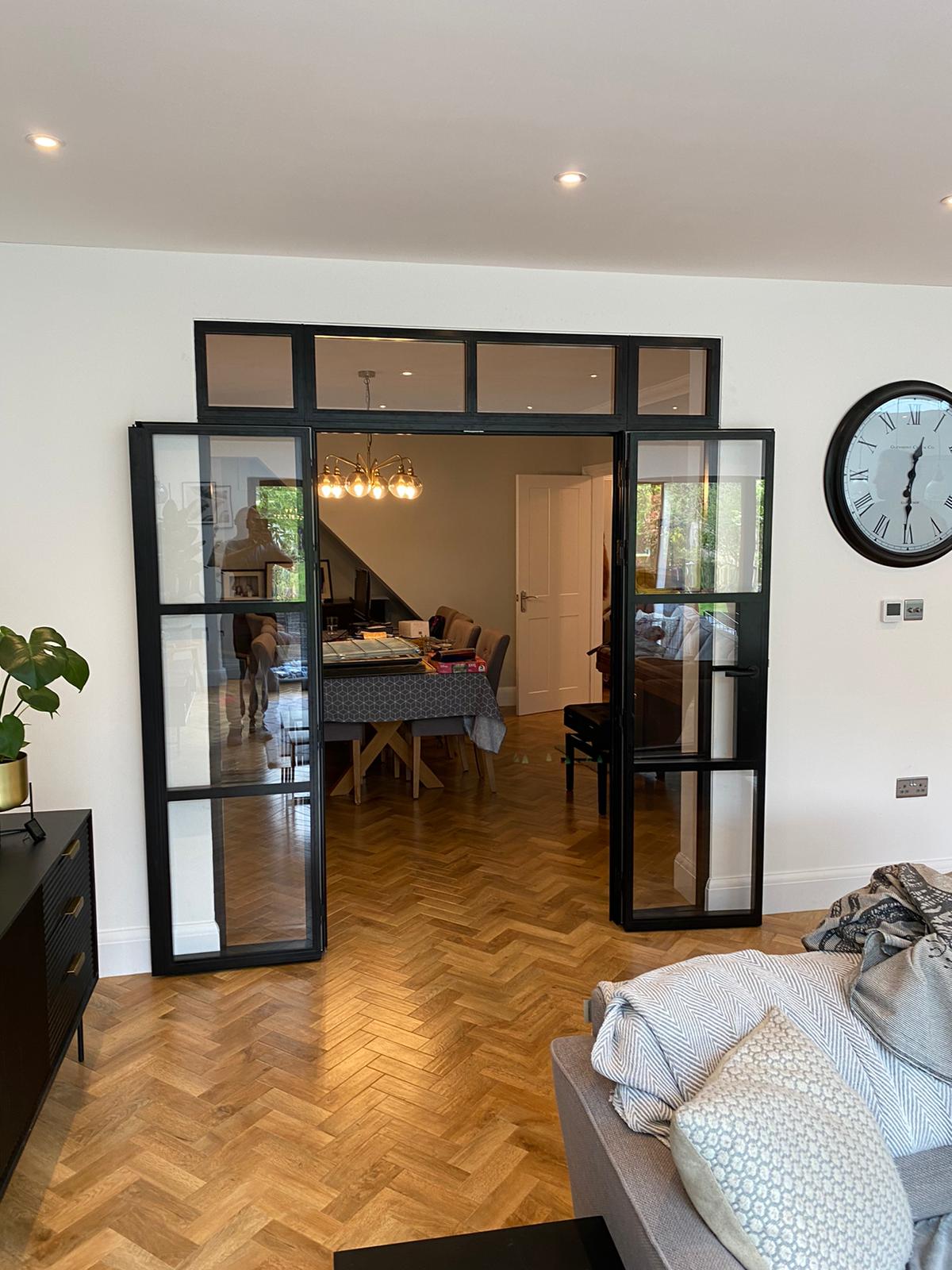 aluco steel-look internal doors and screens in a london home
