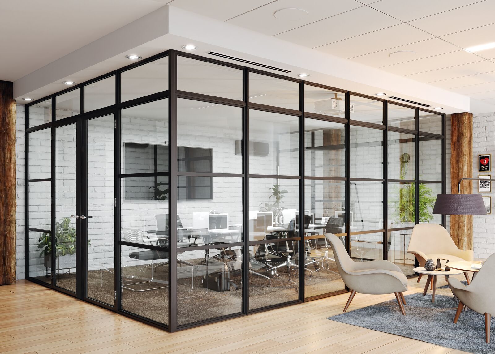 origin oi-30 internal doors as an office room divider