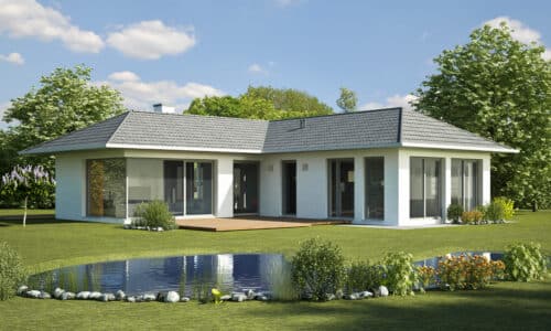 reynaers aluminium windows in a modern new build single storey house