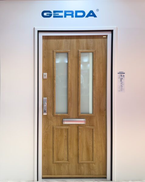 thermo premium 75 door in an exhibition stand. 
