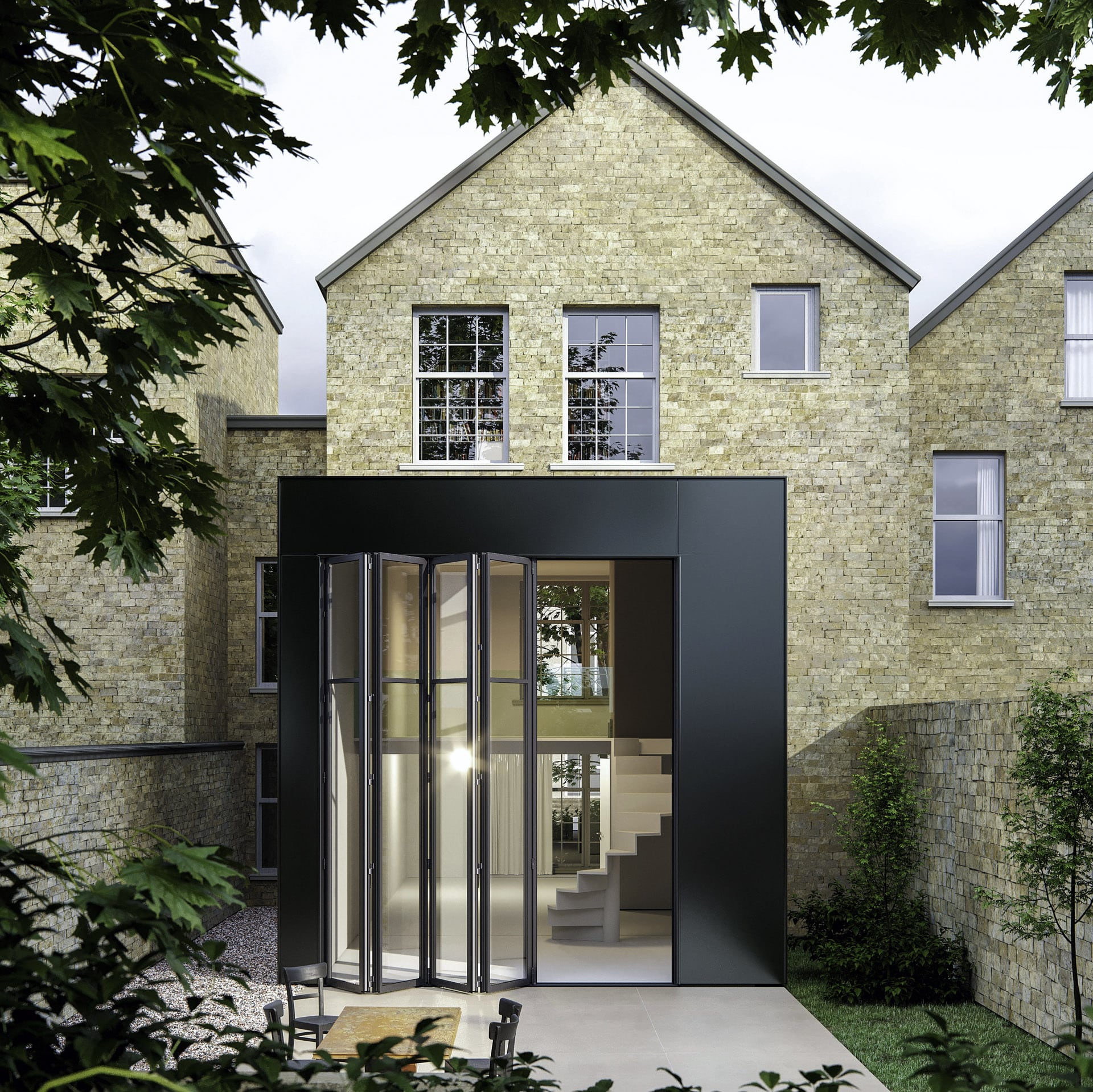 picture of extra tall solarlux bifolding doors on a modern extension, for best bi folding doors article